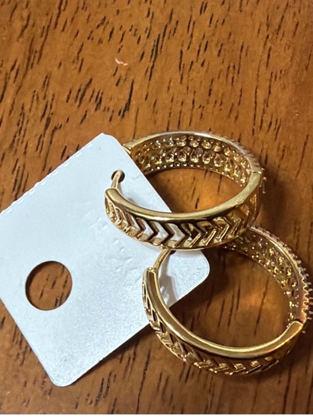 Ping Gold Chevron Hoop Earrings